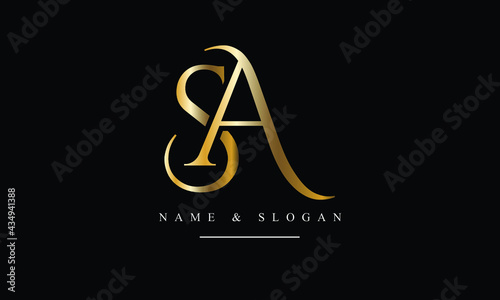 SA, AS, S, A abstract letters logo monogram photo