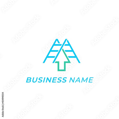 design logo creative stairs and arrow