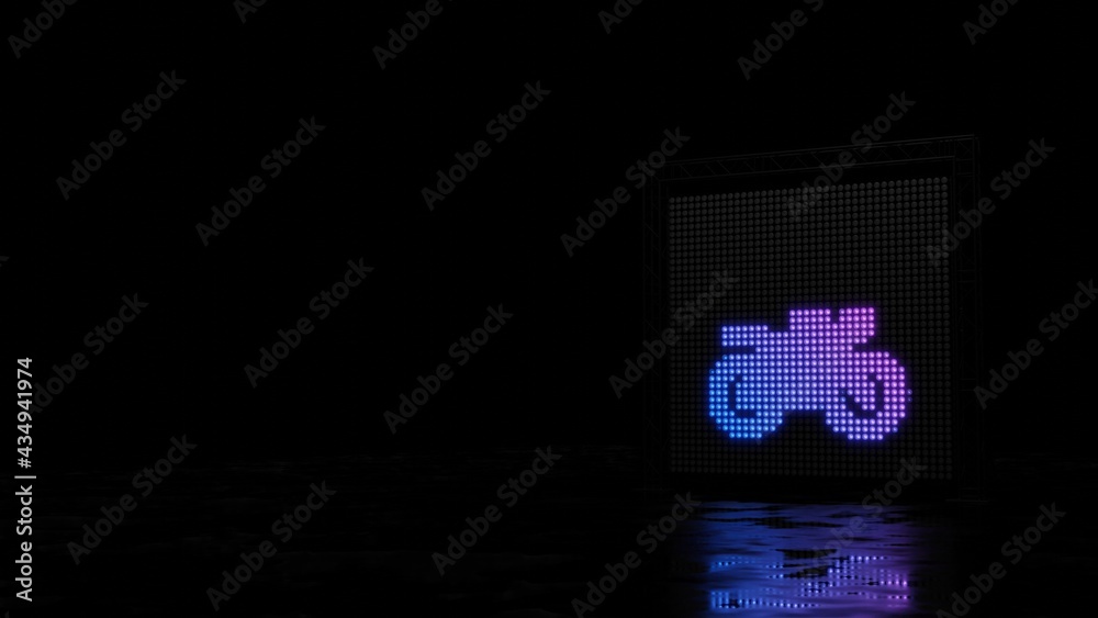 Fototapeta premium 3d rendering of light shaped as symbol of motorcycle on black background
