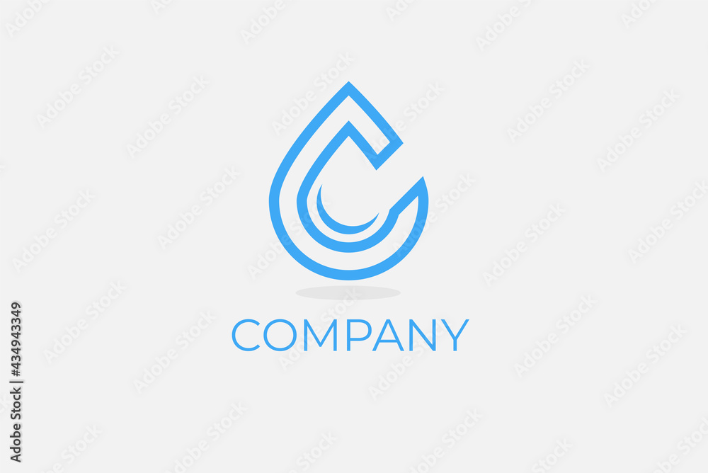 Initial C Drop Logo, Letter C and Drop Water Combination , usable for businesses or products related to liquids, vector illustration Initial C Drop Logo, Letter C and Drop Water Combination , usable for businesses or products related to liquids, vector illustration