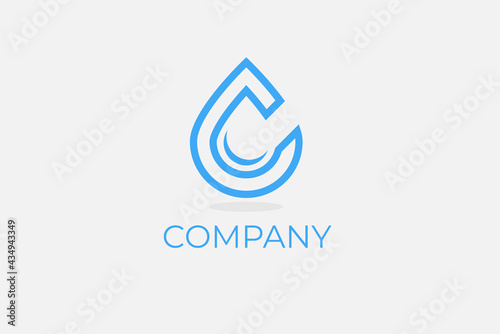 Initial C Drop Logo, Letter C and Drop Water Combination , usable for businesses or products related to liquids, vector illustration