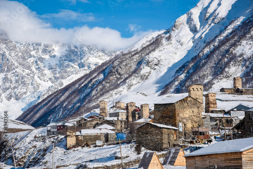 Ushguli is a four-village community located at the head of the Enguri Gorge in Svaneti, Georgia.Ushguli is regarded as a World Heritage Site on Svaneti by UNESCO as one of the highest continuously inh