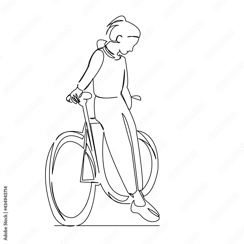 Fototapeta dziewczyna z rowerem