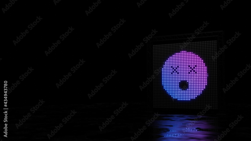 3d rendering of light shaped as symbol of dizzy on black background 3d rendering of light shaped as symbol of dizzy on black background