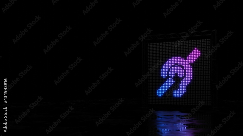 3d rendering of light shaped as symbol of deaf on black background 3d rendering of light shaped as symbol of deaf on black background