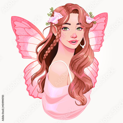 Portrait of a fairy. Vector...