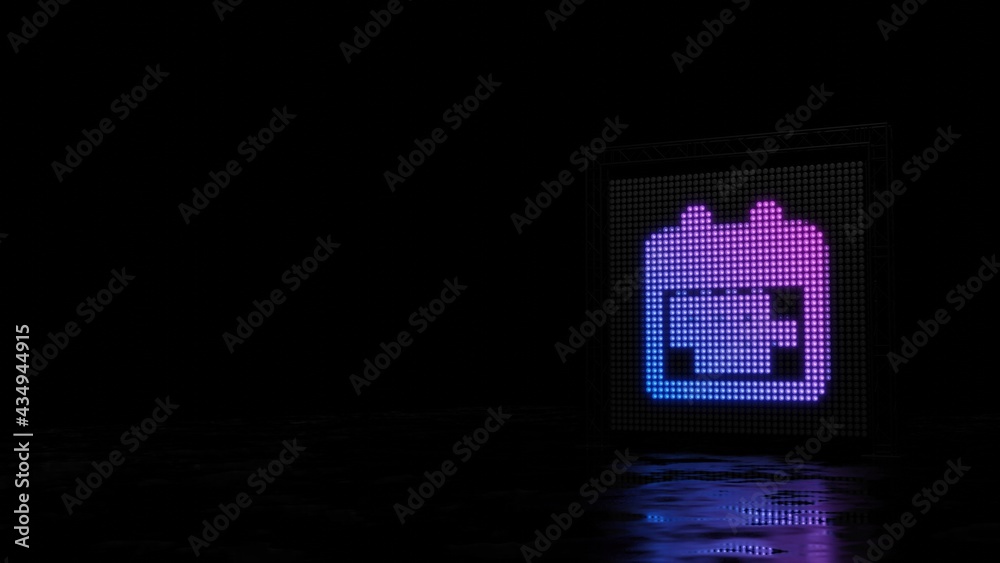 3d rendering of light shaped as symbol of calendar on black background 3d rendering of light shaped as symbol of calendar on black background