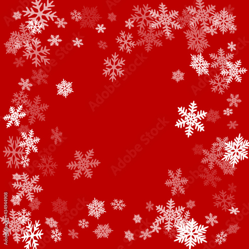 Winter snowflakes border card image background. Macro snowflak
