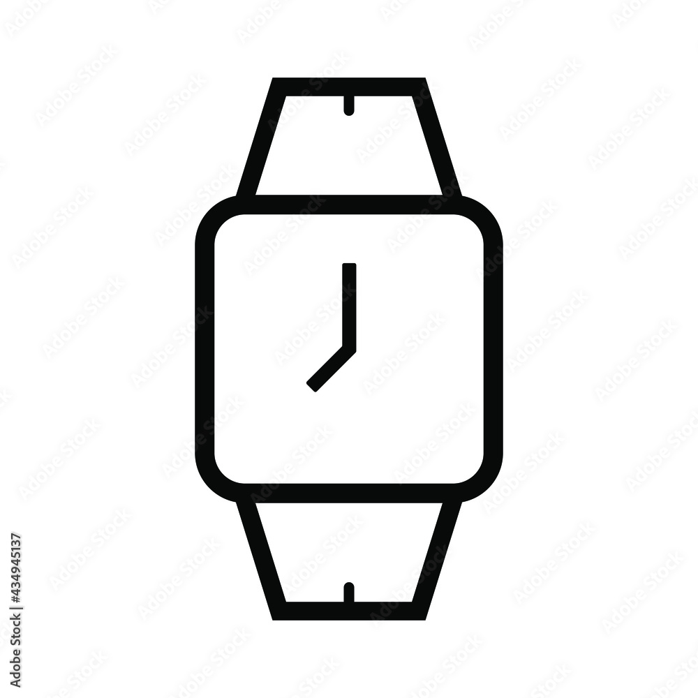 Time wristwatch icon. Clock pictogram. Flat symbol for web. Line stroke. Isolated on white background. Vector eps10 Time wristwatch icon. Clock pictogram. Flat symbol for web. Line stroke. Isolated on white background. Vector eps10