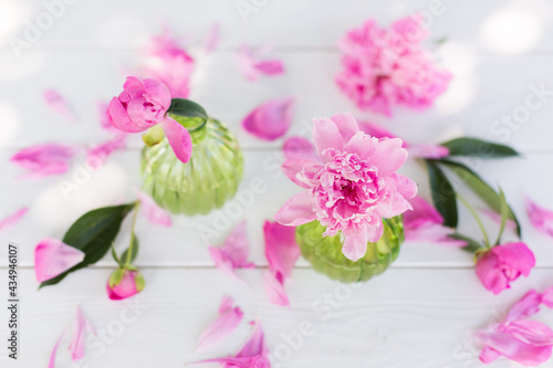 Pink fresh lowers in vase