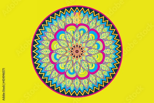 Mandala coloring book for kids mandala coloring page yellow background	