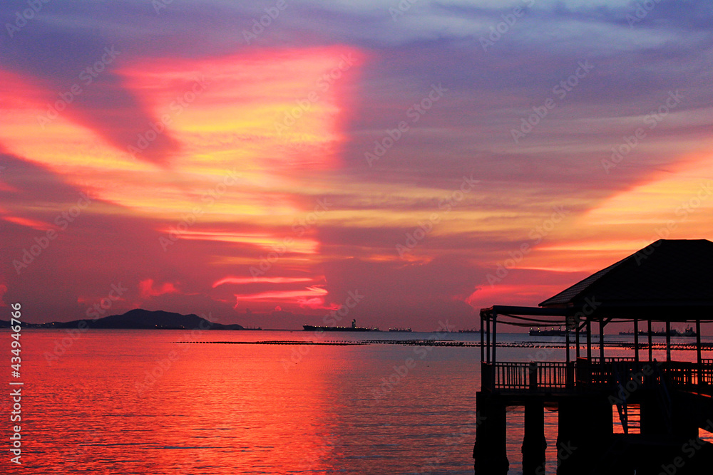 Sunset over of thailand