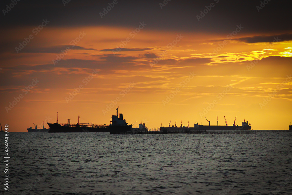 Sunset over of sriracha city thailand Sunset over of sriracha city thailand