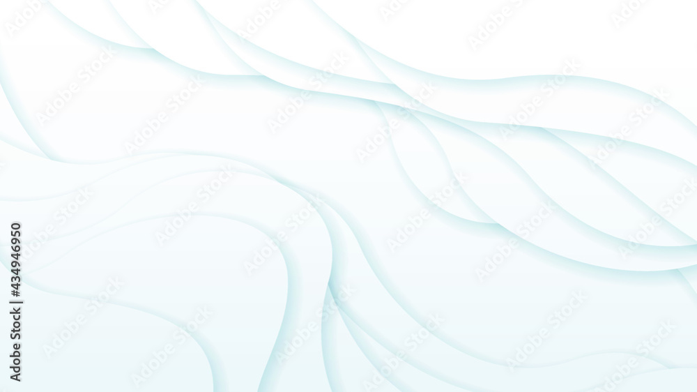White Abstract Wavy Paper Cut Background with Shadows, Vector. Modern Design Objects White Abstract Wavy Paper Cut Background with Shadows, Vector. Modern Design Objects