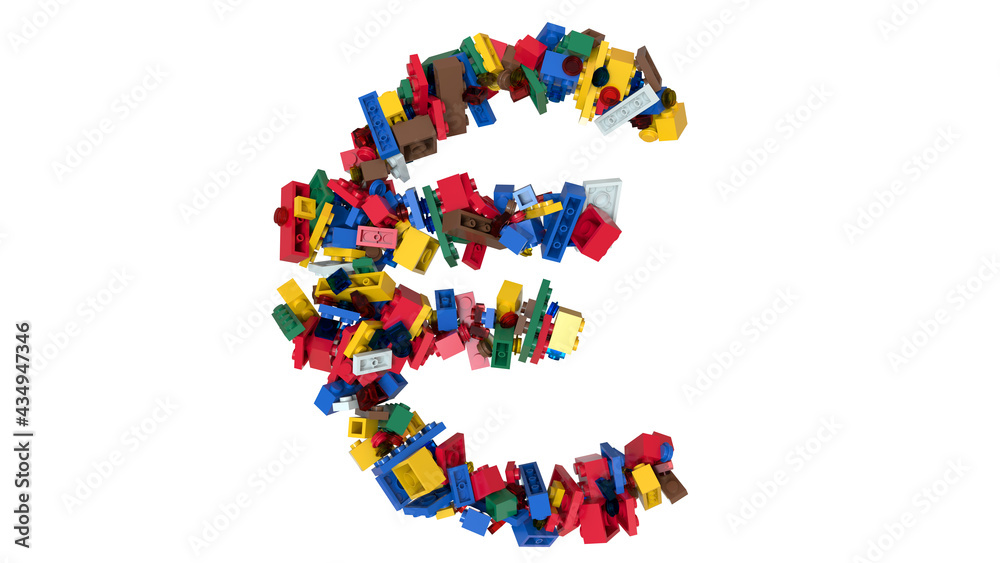Shuffled Colored Bricks Building Blocks Typeface Text 
EURO
