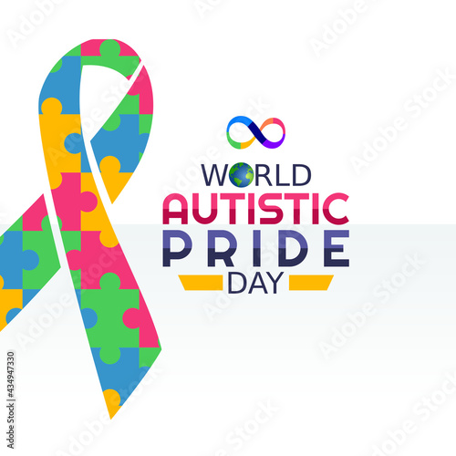 vector graphic of world autistic pride day good for world autistic pride day celebration. flat design. flyer design.flat illustration.