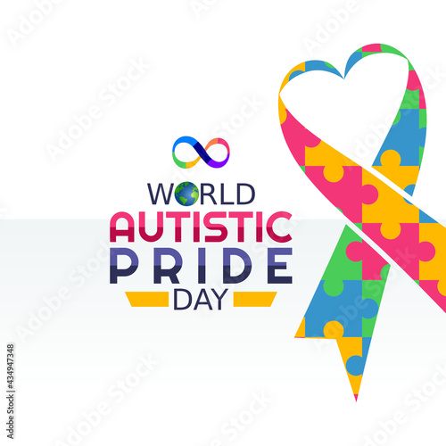 vector graphic of world autistic pride day good for world autistic pride day celebration. flat design. flyer design.flat illustration.