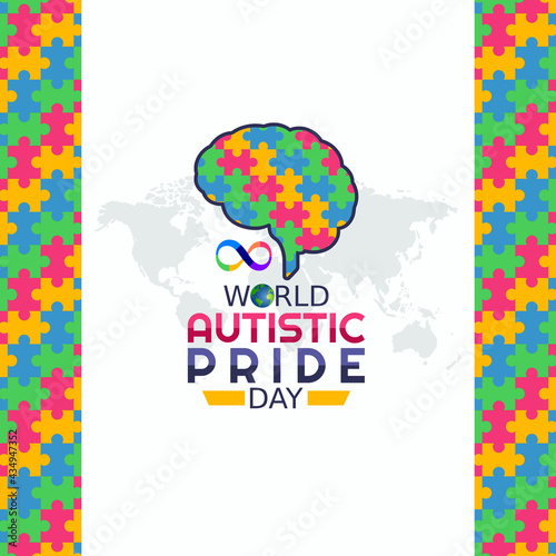 vector graphic of world autistic pride day good for world autistic pride day celebration. flat design. flyer design.flat illustration.