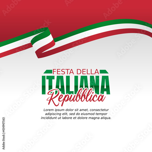 vector graphic of festa della italiana repubblica good for festa della italiana repubblica celebration. flat design. flyer design.flat illustration. Translation: feast of the italian republic.