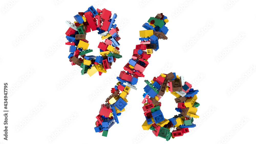 Shuffled Colored Bricks Building Blocks Typeface Text percent