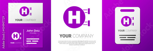Logotype Hospital signboard icon isolated on white background. Logo design template element. Vector
