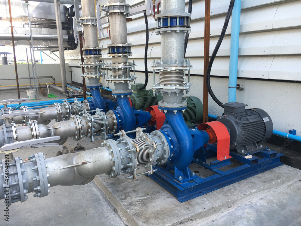 Water pump motors used in cooling tower systems in industrial plants.
