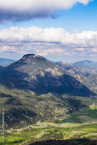 Rocky mountains and valley during summer