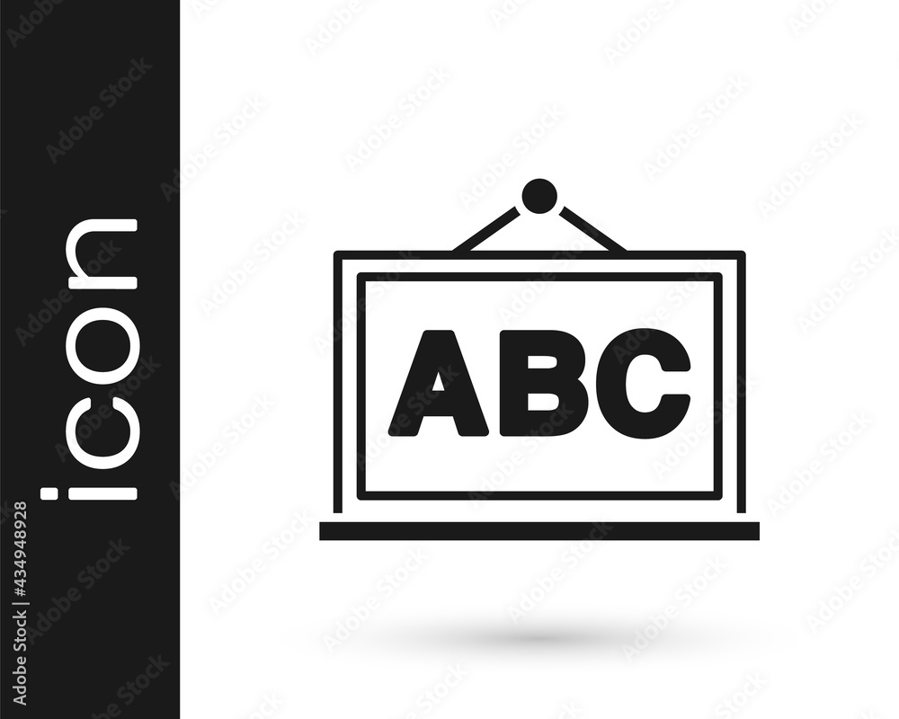 Black Chalkboard icon isolated on white background. School Blackboard sign. Vector Black Chalkboard icon isolated on white background. School Blackboard sign. Vector