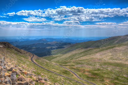 View of Rocky Mountain range from top of Mt． Evans in Colorado photo