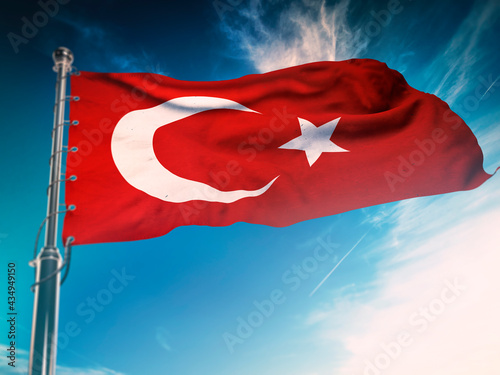 Sticker Turkish Flag, Turkey, Flag design and presentation study