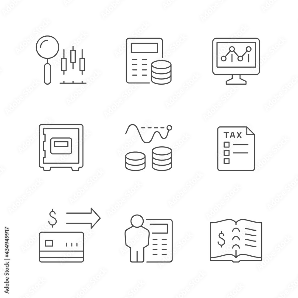 Set line icons of accounting Set line icons of accounting