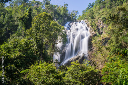 Khlong Lan Waterfall  large and exotic waterfall in tropical forest in National Park  Kamphaeng Phet  Thailand