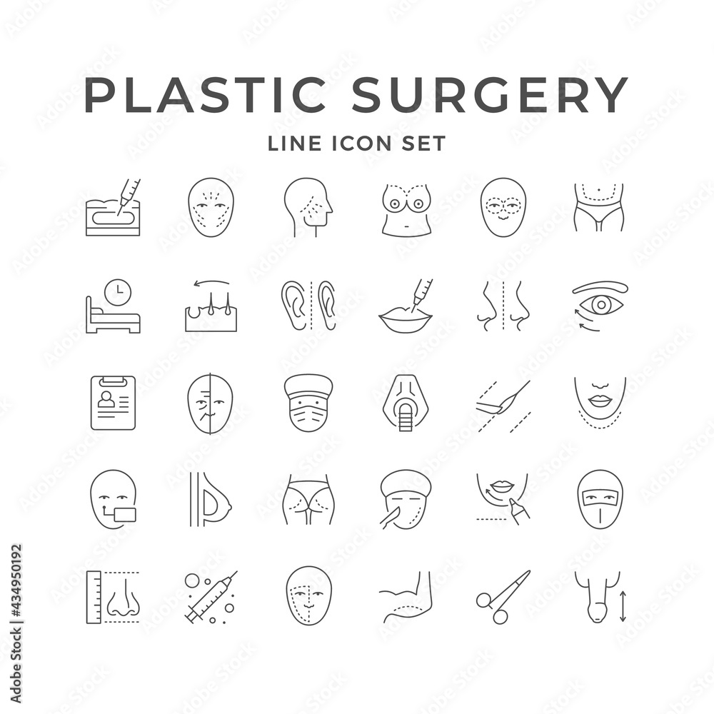 Set line icons of plastic surgery Set line icons of plastic surgery
