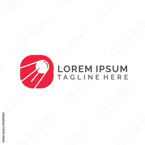Modern simple minumalist red sputnik logo design