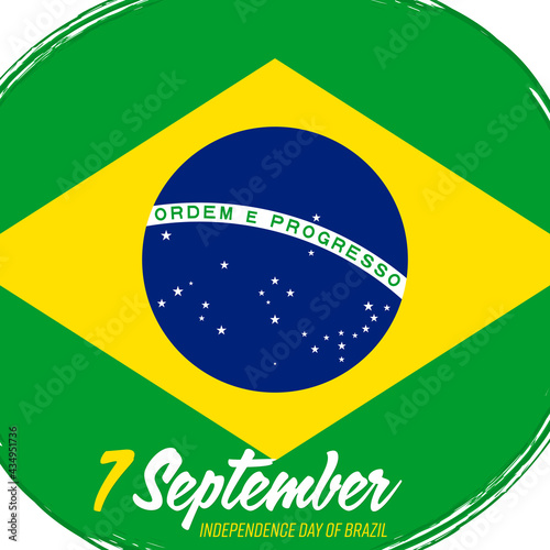 "7 de Setembro Dia da Independência do Brasil" - 7 September Independence Day of Brazil, banner with grunge brush