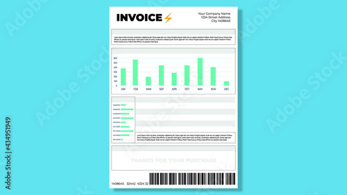 Energy bill invoice template vector design