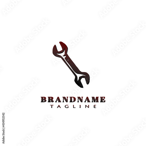 cute wrench logo icon cartoon design vector illustration