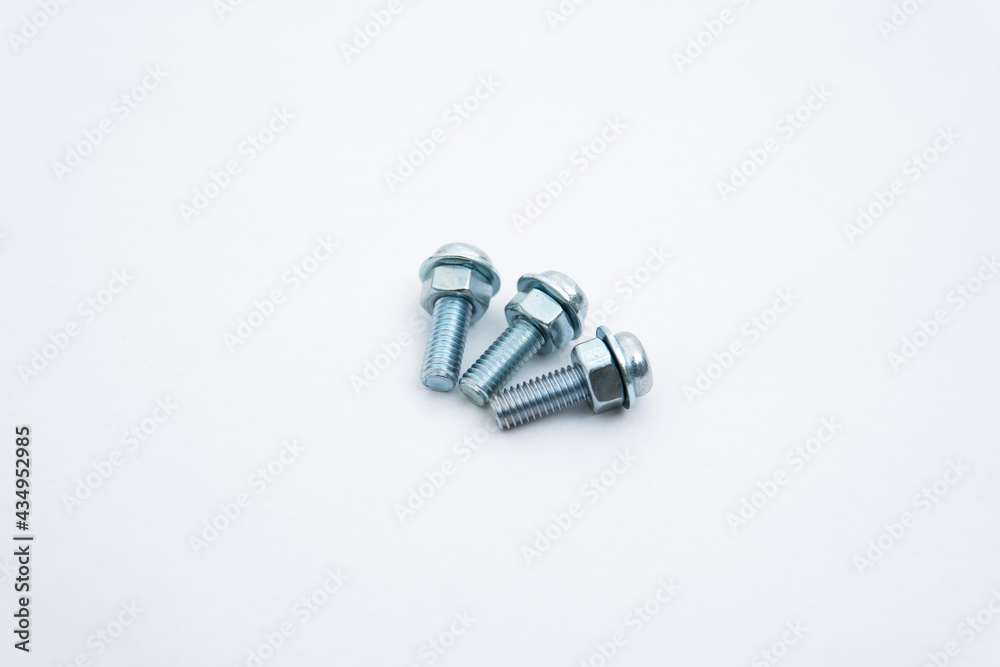 two screws isolated on white background