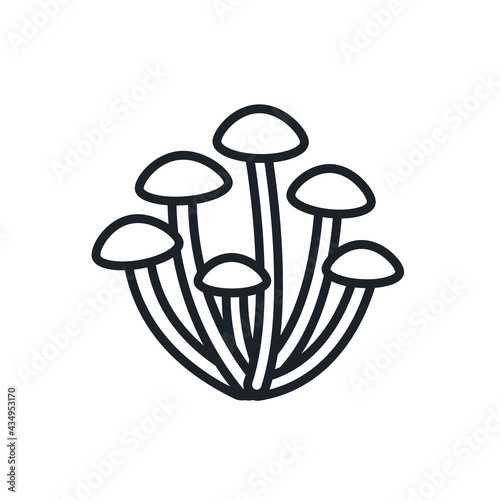 Agaric honey icon. Vector isolated linear icon contour shape outline. Thin line. Modern glyph design. Mushrooms. Food ingredients.