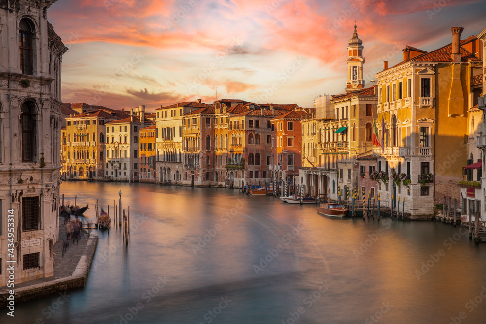 Grand Canal in Venice Italy during sunset