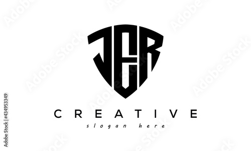 JER letter creative logo with shield photo