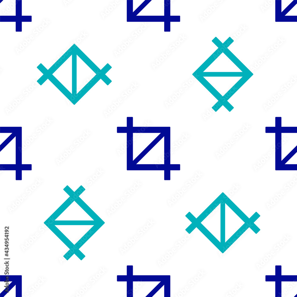 Blue Picture crop photo icon isolated seamless pattern on white background. Vector Blue Picture crop photo icon isolated seamless pattern on white background. Vector