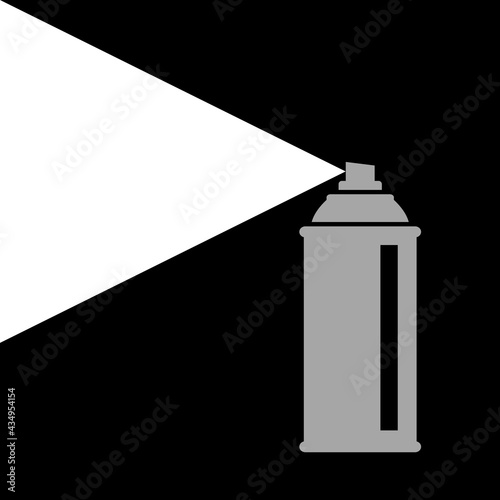 Grey spray can vector icon on black background