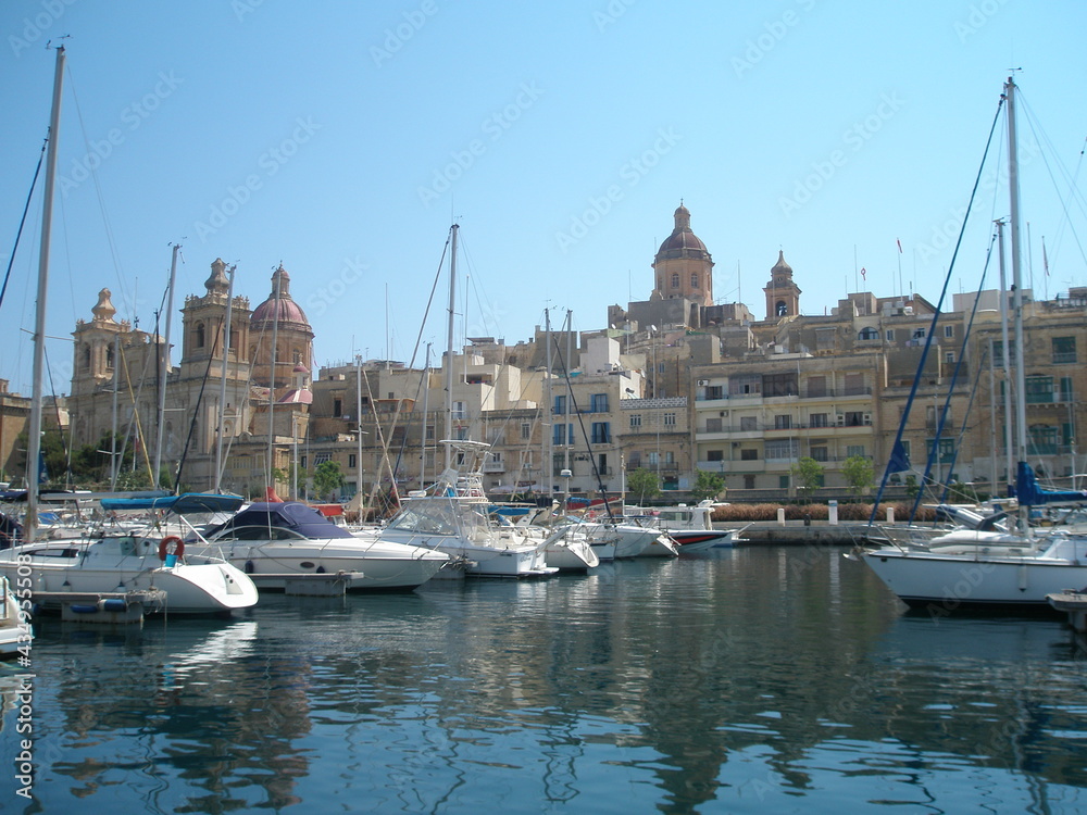 Boats in the harbor, Malta