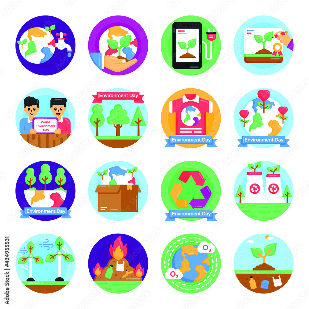 Set of World Environment Day Event Flat Icons
Set of World Environment Day Event Flat Icons