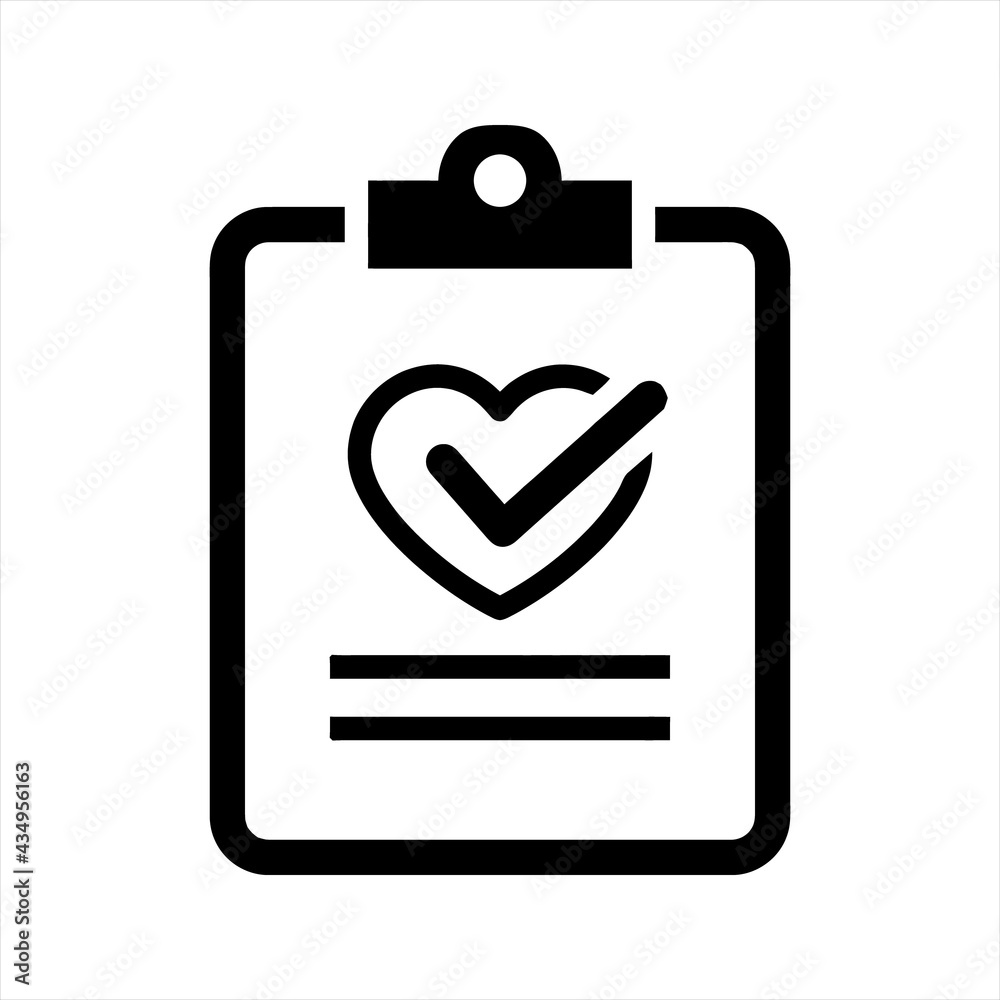 Heart test report icon, vector and glyph