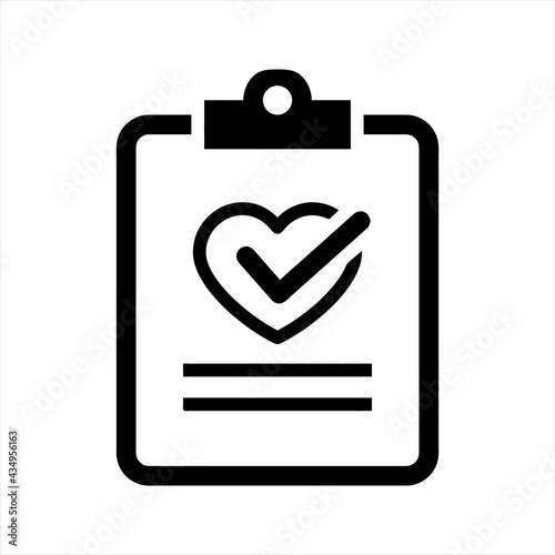 Heart test report icon, vector and glyph