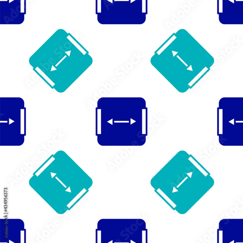 Blue Area measurement icon isolated seamless pattern on white background. Vector
