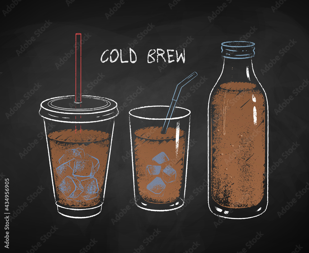 Fototapeta premium Chalked Cold Brew coffee cups