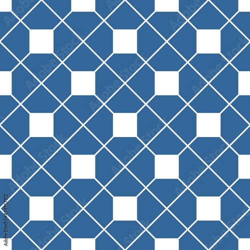Tile blue and white background or vector seamless pattern